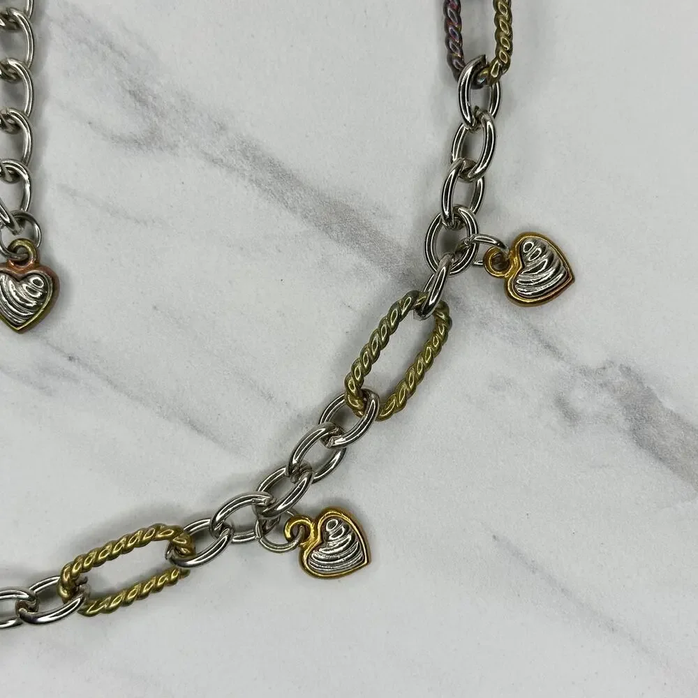 Heart Charm Silver Gold Chain Belt 2X/3X (2X/3X) ✨